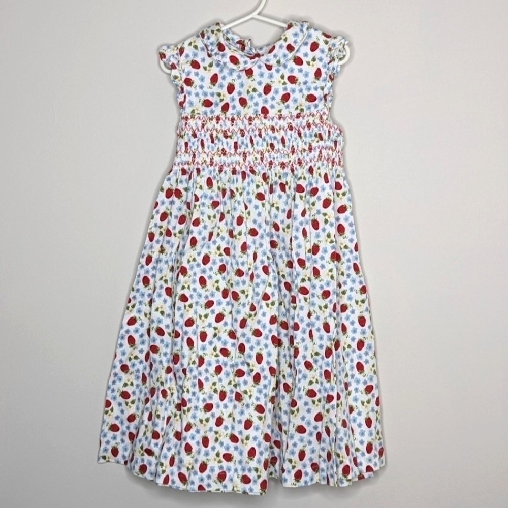 Laura Ashley Strawberry Smocked Dress 6x
